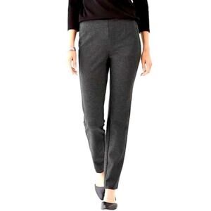 J Jill Ponte Slim Leg Gray Pull On Stretchy Pants‎ Size M Preppy Casual Comfort